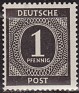 Germany 1946 Numeros 1 Pfennig Negro Scott 530